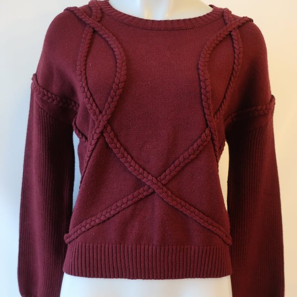 NWT Womens Belldini Burgundy Redwood Knit Pullover Sweater S/P * - Picture 3 of 10